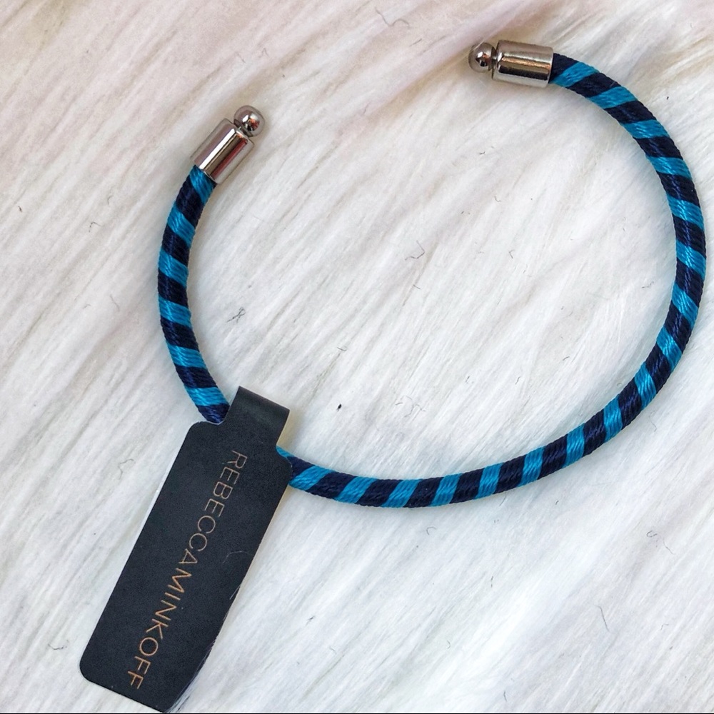 🆕 NWT Rebecca Minkoff Stripe Cuff Thread Bracelet